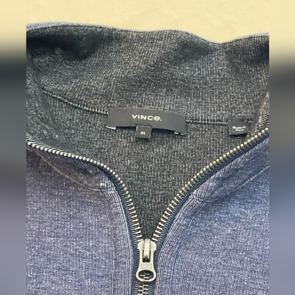 Vince mens navy blue quarter zip pullover sweatshirt size extra large - Picture 4 of 4
